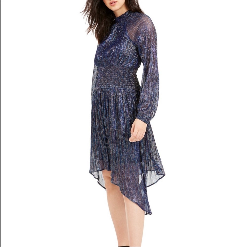 Foxiedox Midnight Blue Metallic Assymetrical Dress